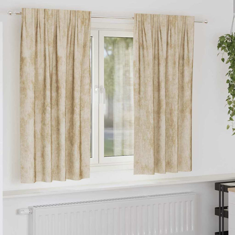 ギャラリービューアに画像をロードする, Vidaxl velvet gordijnen met gordijnen 2 pcs crème 175 x 140 cm fluweel