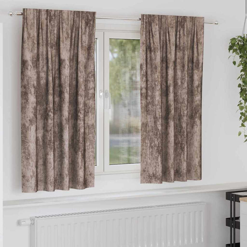 Chargez l'image dans la visionneuse de la galerie, Vidaxl velvet gordijnen 2 pcs cappuccino 175 x 140 cm fluweel