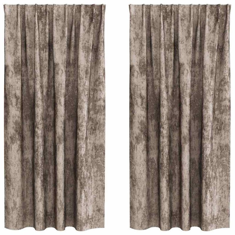 Chargez l'image dans la visionneuse de la galerie, Vidaxl velvet gordijnen 2 pcs cappuccino 175 x 140 cm fluweel