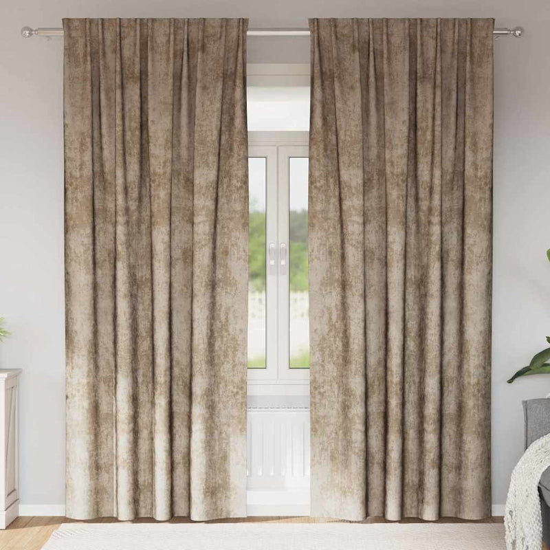Afbeelding laden in galerijviewer, Vidaxl velvet gordijnen 2 pcs champagne 260 x 140 cm fluweel