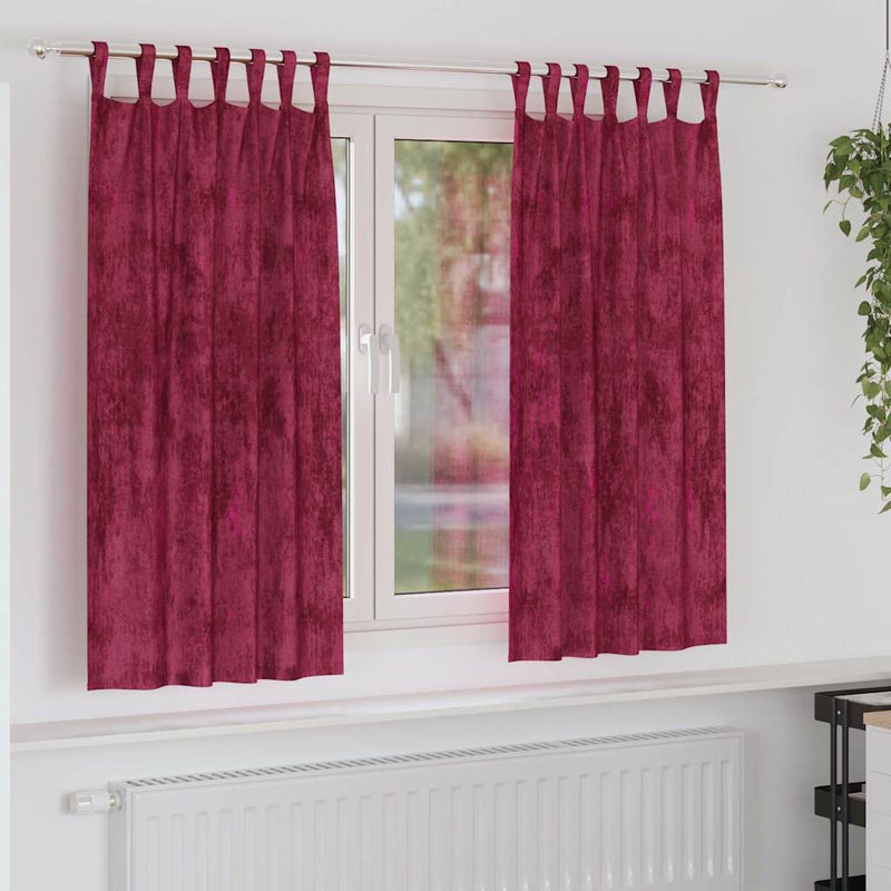 ギャラリービューアに画像をロードする, Vidaxl velvet gordijnen 2 pcs wijnrood 175 x 140 cm fluweel
