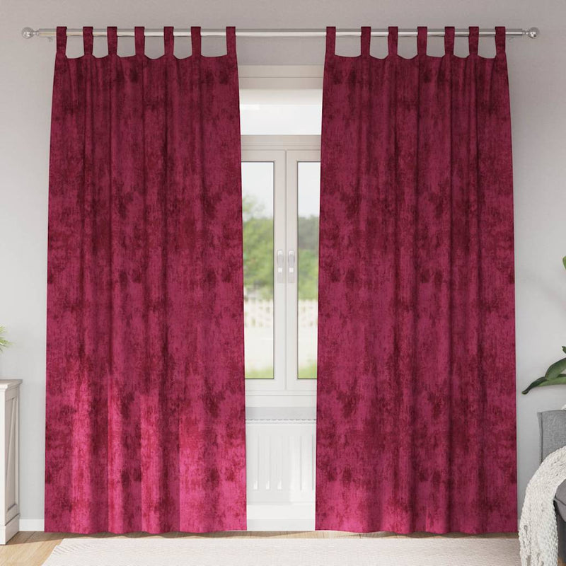 Afbeelding laden in galerijviewer, Vidaxl velvet gordijnen 2 pcs wijnrood 225 x 140 cm fluweel