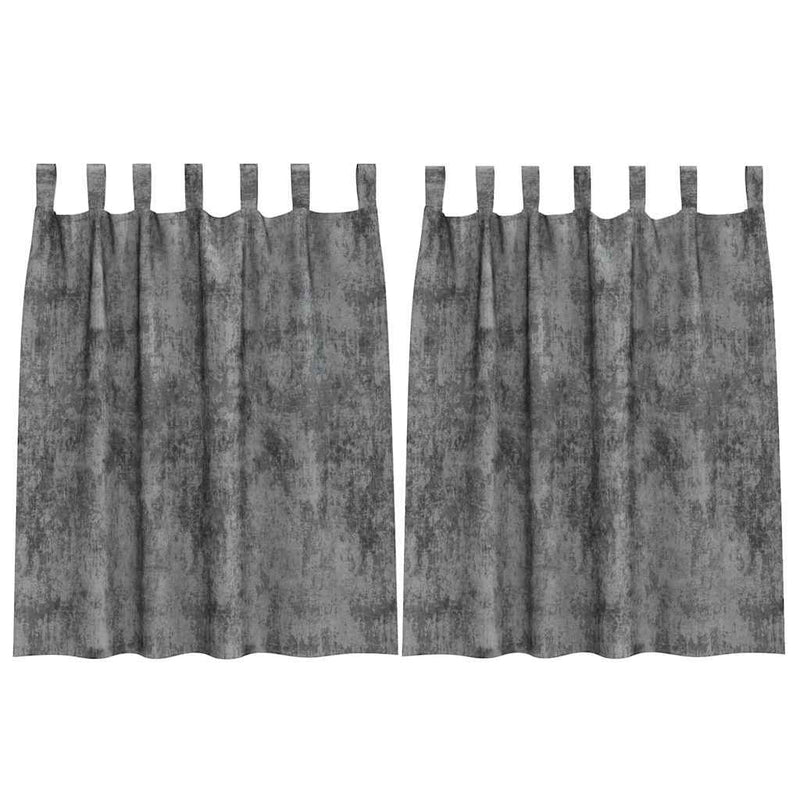 ギャラリービューアに画像をロードする, Vidaxl velvet gordijnen met gordijnen 2 pcs grijs 140 x 140 cm fluweel