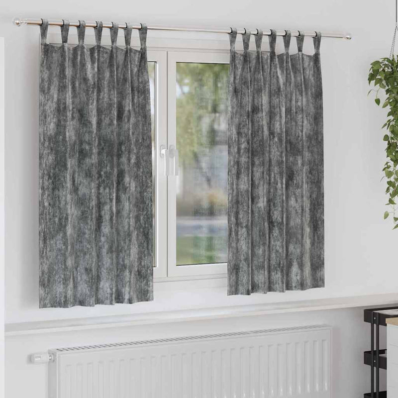 ギャラリービューアに画像をロードする, Vidaxl velvet gordijnen met gordijnen 2 pcs grijs 175 x 140 cm fluweel