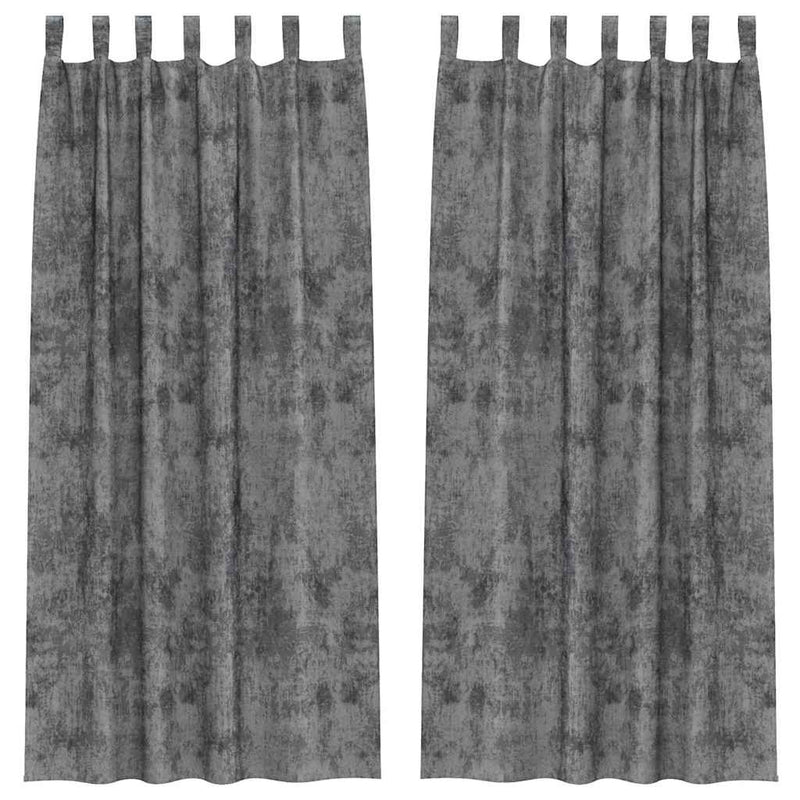 Afbeelding laden in galerijviewer, Vidaxl velvet gordijnen met gordijnen 2 pcs grijs 260 x 140 cm fluweel