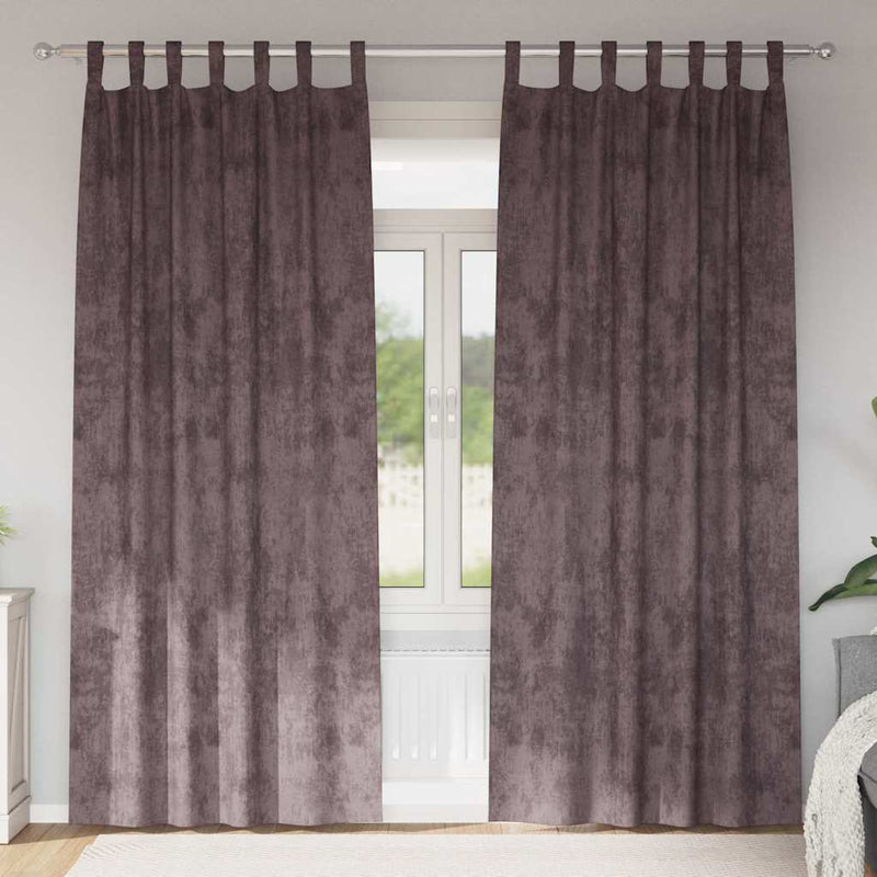 Afbeelding laden in galerijviewer, Vidaxl velvet gordijnen met gordijnen 2 pcs bruin 245 x 140 cm fluweel