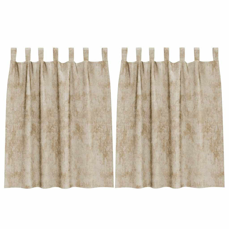 Afbeelding laden in galerijviewer, Vidaxl velvet gordijnen met gordijnen 2 pcs crème 140 x 140 cm fluweel