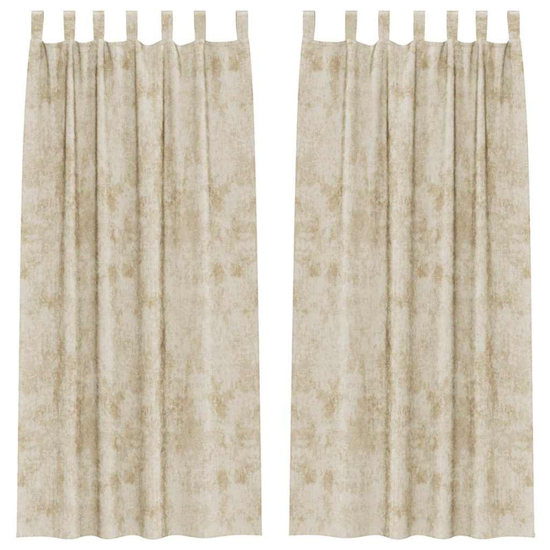 Afbeelding laden in galerijviewer, Vidaxl velvet gordijnen met gordijnen 2 pcs crème 260 x 140 cm fluweel