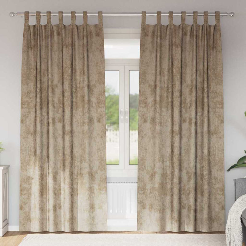 ギャラリービューアに画像をロードする, Vidaxl velvet gordijnen 2 pcs champagne 225 x 140 cm fluweel