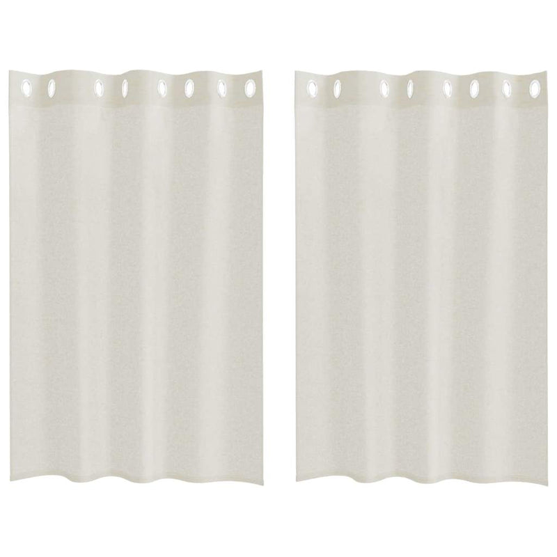 ギャラリービューアに画像をロードする, Vidaxl voile gordijn met gordijnen 2 pcs crème 140 x 140 cm polyester