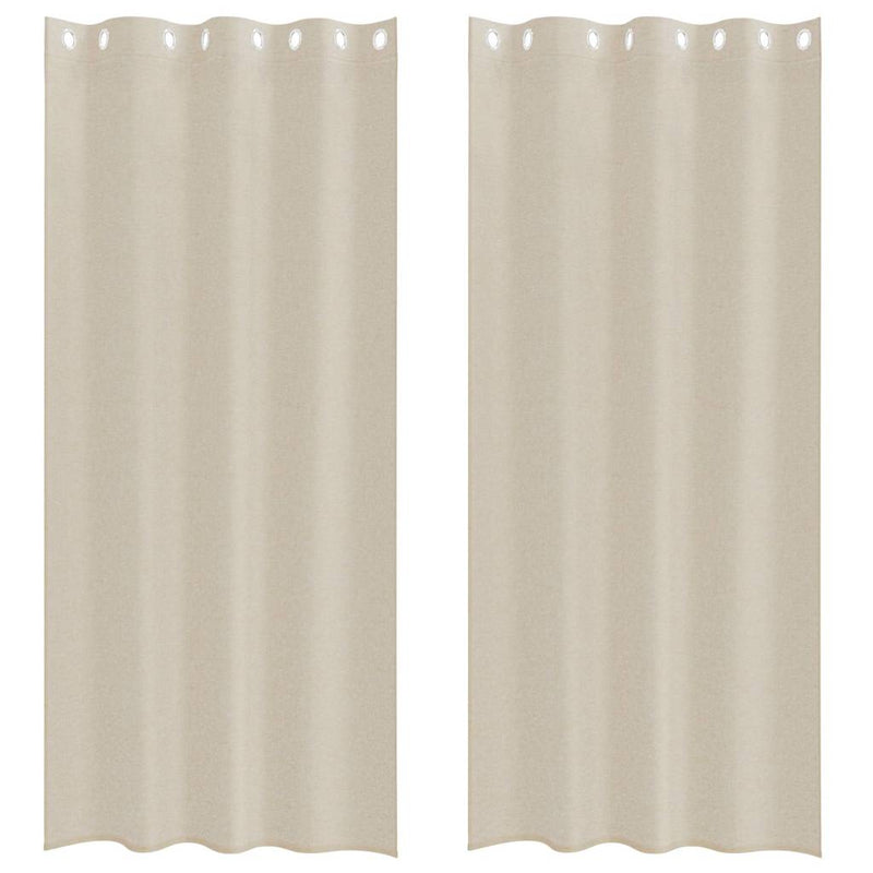 ギャラリービューアに画像をロードする, Vidaxl voile gordijn met gordijnen 2 pcs zand 245 x 140 cm polyester
