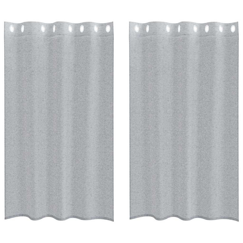 Chargez l'image dans la visionneuse de la galerie, Vidaxl voile gordijn 2 pcs donkergrijs 175 x 140 cm polyester