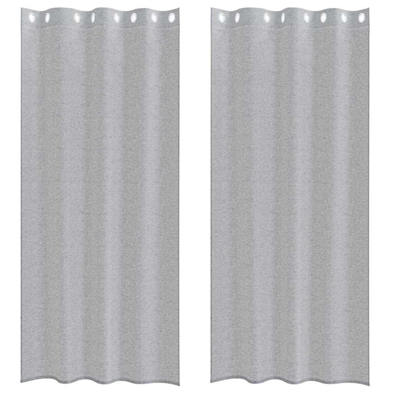 Chargez l'image dans la visionneuse de la galerie, Vidaxl voile gordijn 2 pcs donkergrijs 245 x 140 cm polyester