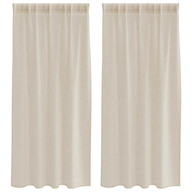 Chargez l'image dans la visionneuse de la galerie, Vidaxl voile gordijn met gordijnen 2 pcs zand 175 x 140 cm polyester