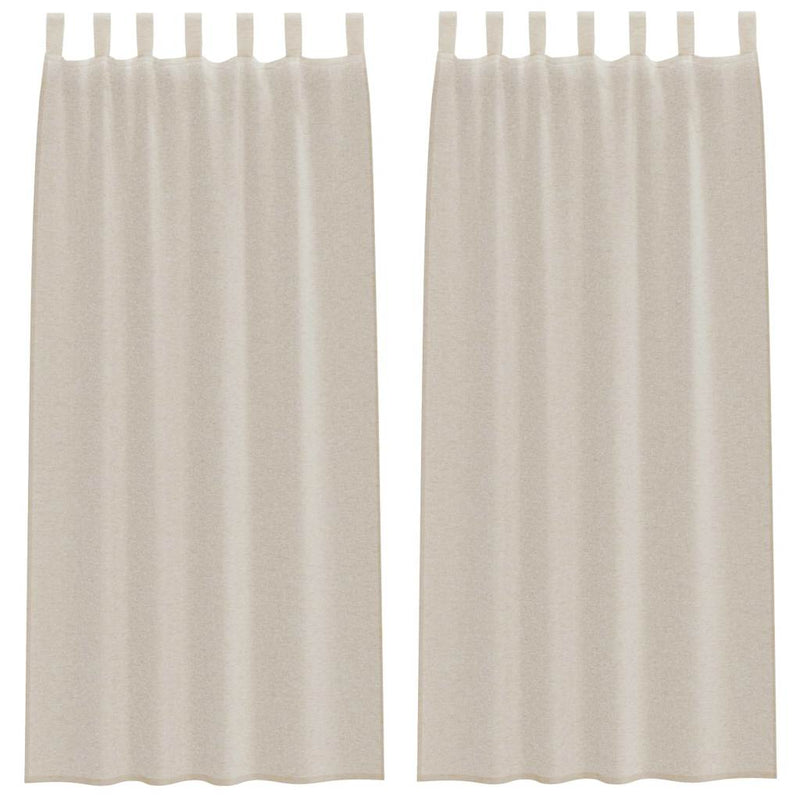 Afbeelding laden in galerijviewer, Vidaxl voile gordijn met gordijnen 2 pcs zand 245 x 140 cm polyester