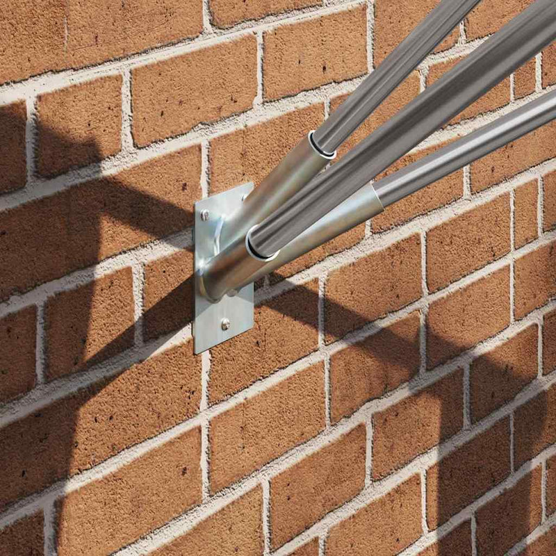 Afbeelding laden in galerijviewer, Vidaxl vlaggen mast houder zilver 10,5 x 7,5 x 0,2 cm staal