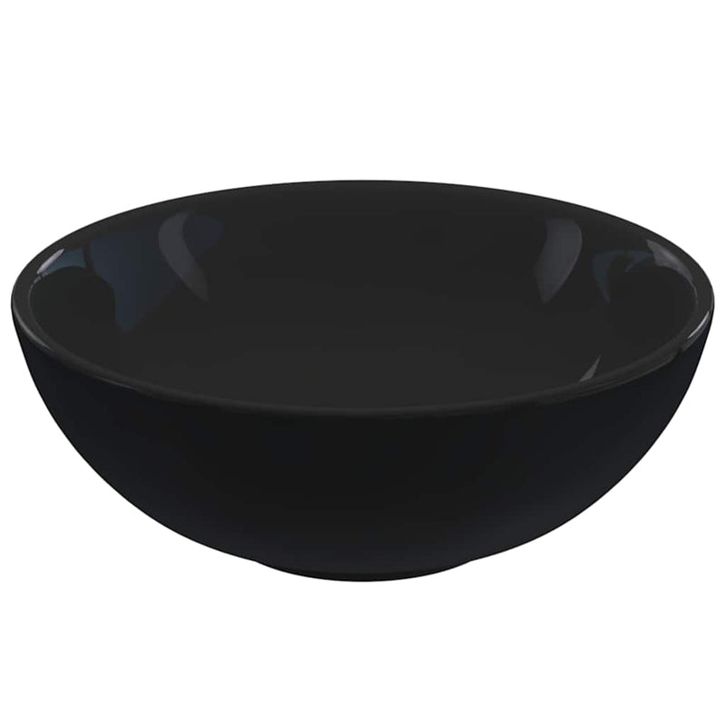 Afbeelding laden in galerijviewer, Vidaxl wastafel ø28x10 cm keramiek glanzend zwart