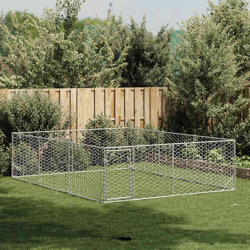 ギャラリービューアに画像をロードする, Vidaxl hondenhok voor buiten met deur 3x4x1 m gegalvaniseerd staal