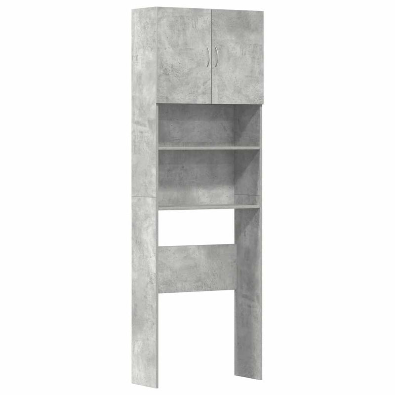 Afbeelding laden in galerijviewer, Vidaxl wasmachinekast 64x24x190 cm bewerkt hout betongrijs