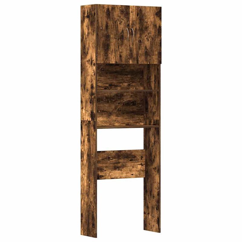 Afbeelding laden in galerijviewer, Vidaxl wasmachinekast 64x24x190 cm bewerkt hout gerookt eikenkleurig