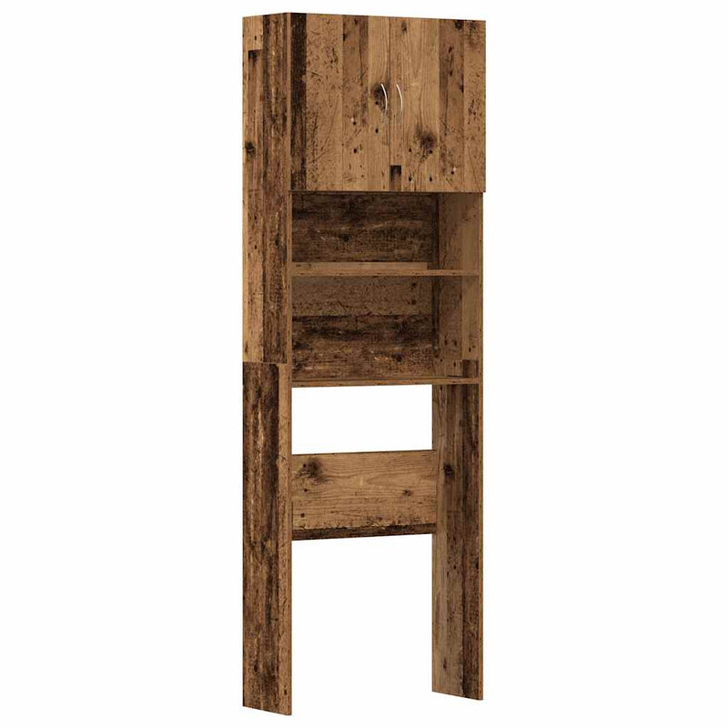 ギャラリービューアに画像をロードする, Vidaxl wasmachinekast 64x24x190 cm bewerkt hout oud houtkleurig