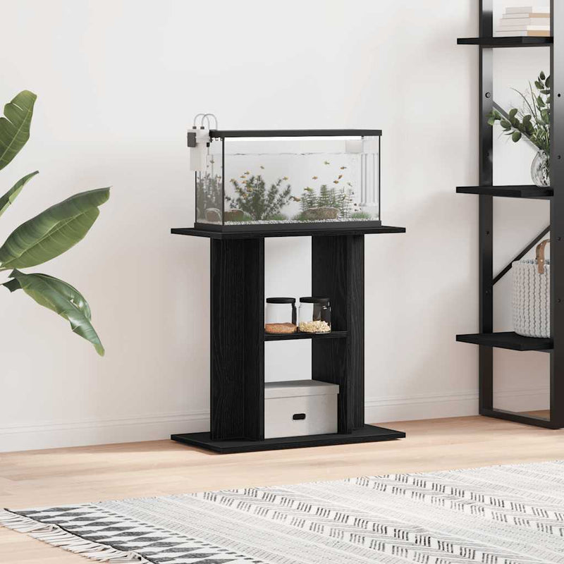 ギャラリービューアに画像をロードする, Vidaxl aquariumstandaard zwart eiken 60x30x60 cm bewerkt hout