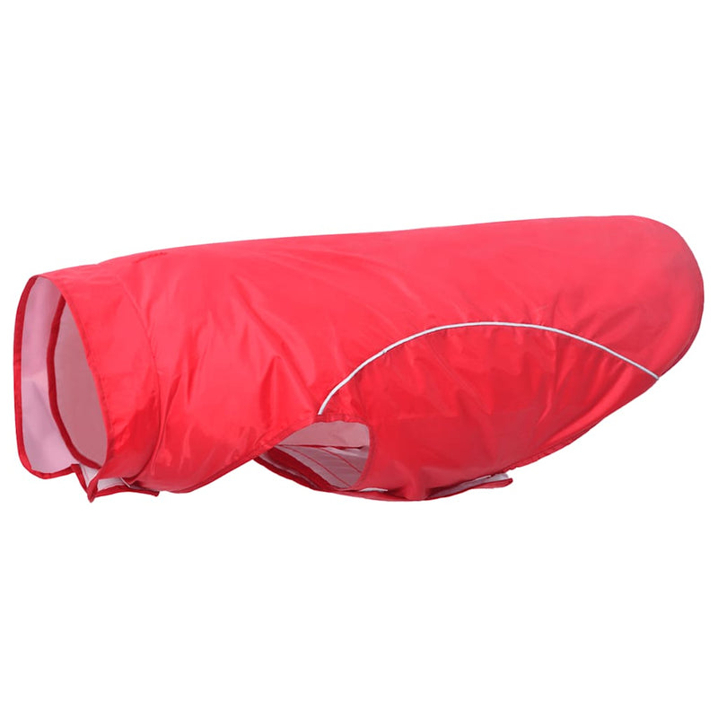 Afbeelding laden in galerijviewer, Vidaxl hondenregenjas met reflecterende strips polyester rood 4xl