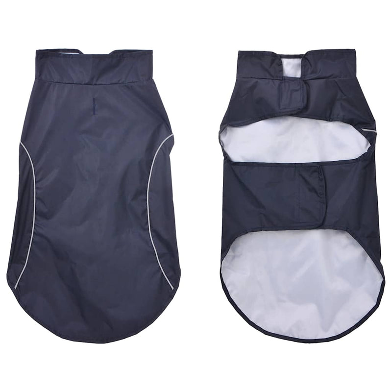 Afbeelding laden in galerijviewer, Vidaxl hondenregenjas met reflecterende strips polyester marineblauw l