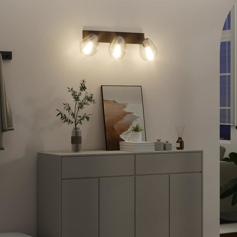 Afbeelding laden in galerijviewer, Vidaxl plafondspot zwart 54 x 13 x 26 cm glas en metaal