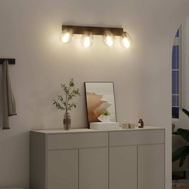 Chargez l'image dans la visionneuse de la galerie, Vidaxl plafondspot zwart 73.5 x 13 x 26 cm glas en metaal