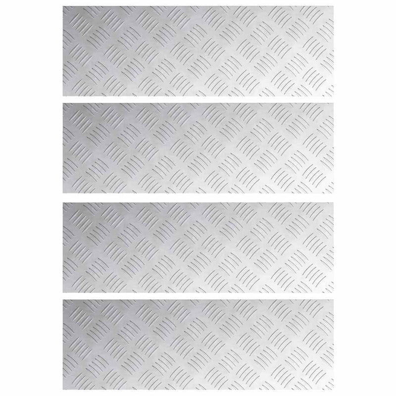 Chargez l'image dans la visionneuse de la galerie, Vidaxl trap tread rechthoekig 4 pcs zilver 60 x 20 cm aluminium