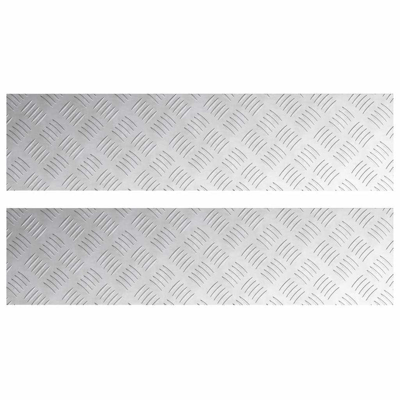 Chargez l'image dans la visionneuse de la galerie, Vidaxl trap tread rechthoekig 2 pcs zilver 80 x 20 cm aluminium
