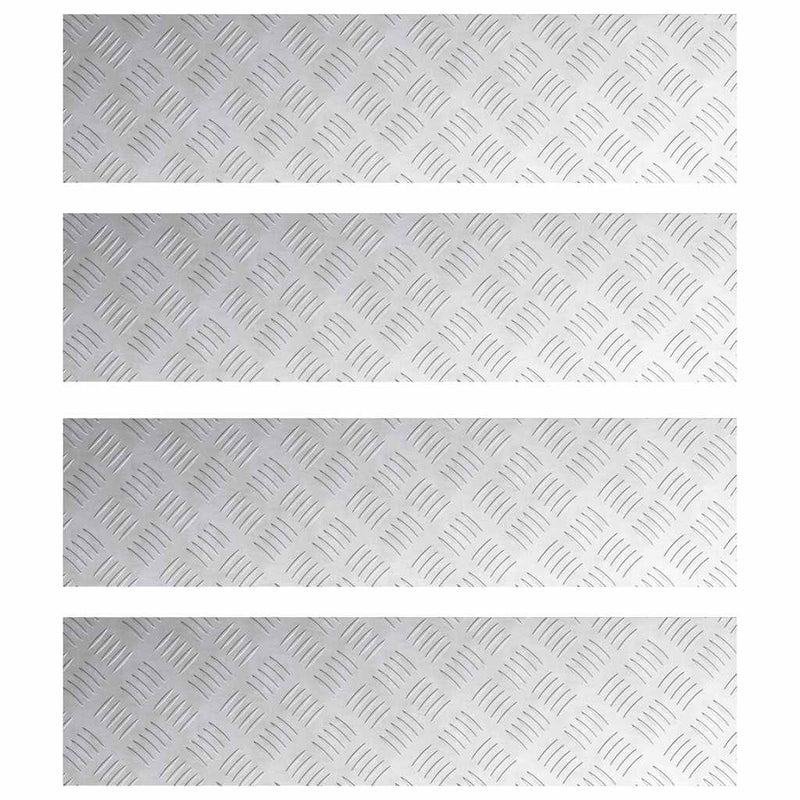 Chargez l'image dans la visionneuse de la galerie, Vidaxl trap tread rechthoekig 4 pcs zilver 80 x 20 cm aluminium