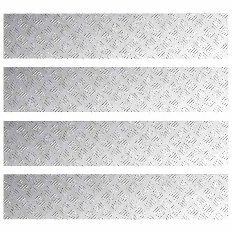 ギャラリービューアに画像をロードする, Vidaxl trap tread rechthoekig 4 pcs zilver 100 x 20 cm aluminium