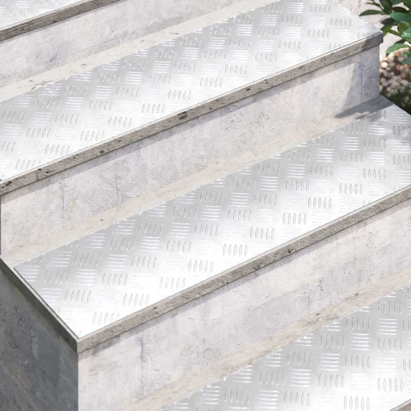 ギャラリービューアに画像をロードする, Vidaxl trap tread rechthoekig 4 pcs zilver 100 x 25 cm aluminium