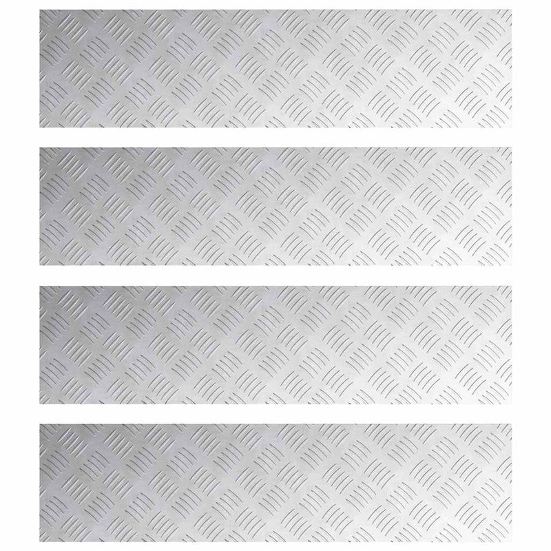 ギャラリービューアに画像をロードする, Vidaxl trap tread rechthoekig 4 pcs zilver 100 x 25 cm aluminium