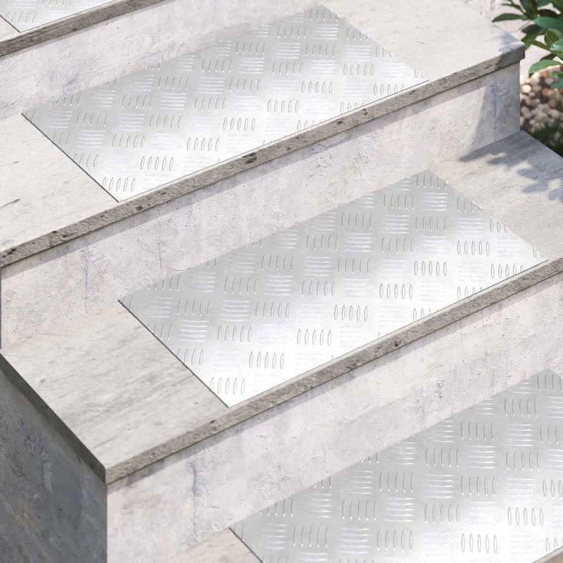 ギャラリービューアに画像をロードする, Vidaxl trap tread rechthoekig 4 pcs zilver 60 x 30 cm aluminium