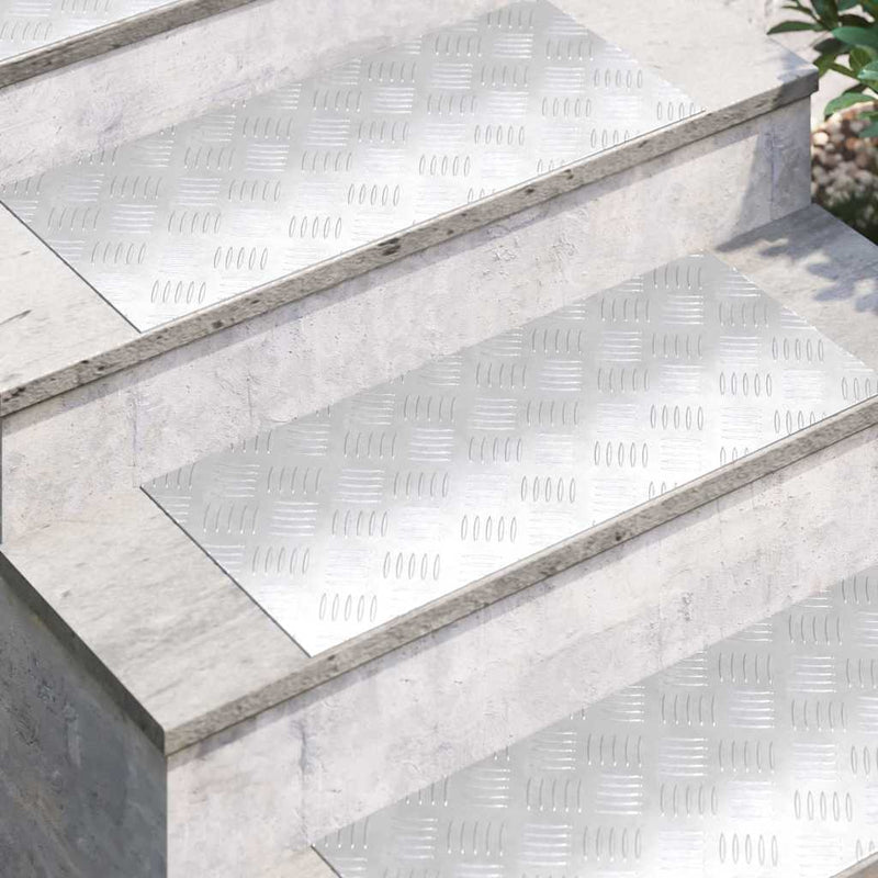 ギャラリービューアに画像をロードする, Vidaxl trap tread rechthoekig 4 pcs zilver 70 x 30 cm aluminium