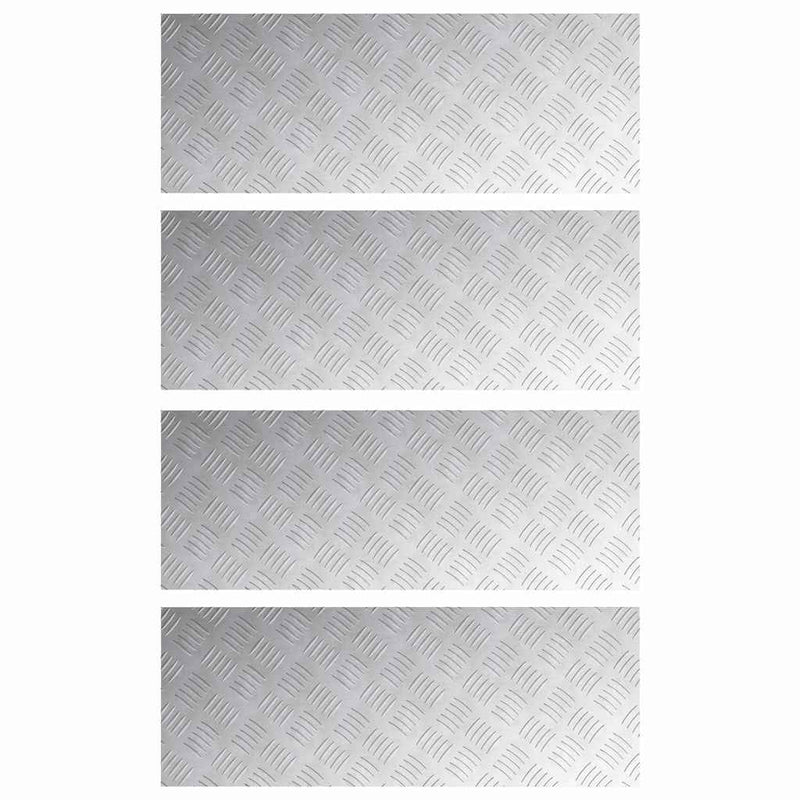 ギャラリービューアに画像をロードする, Vidaxl trap tread rechthoekig 4 pcs zilver 80 x 30 cm aluminium