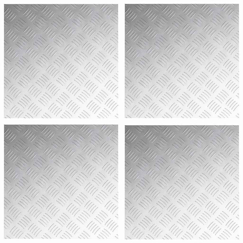 ギャラリービューアに画像をロードする, Vidaxl trap tread vierkant 4 pcs zilver 50 x 50 cm aluminium