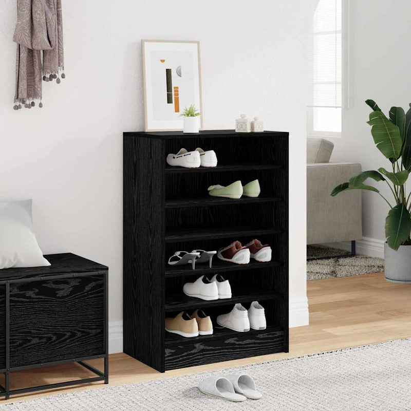 ギャラリービューアに画像をロードする, Vidaxl schoenenkast met plank zwart eiken 60 x 35 x 92 cm bewerkt hout