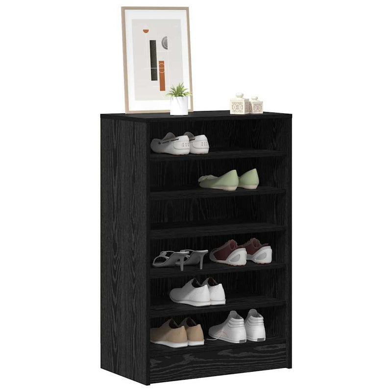 ギャラリービューアに画像をロードする, Vidaxl schoenenkast met plank zwart eiken 60 x 35 x 92 cm bewerkt hout