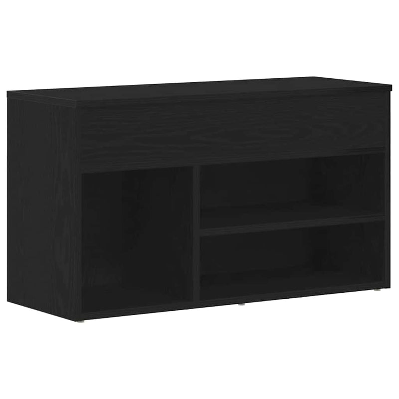 ギャラリービューアに画像をロードする, Vidaxl schoenenbank met plank zwart eiken 80 x 30 x 45 cm bewerkt hout