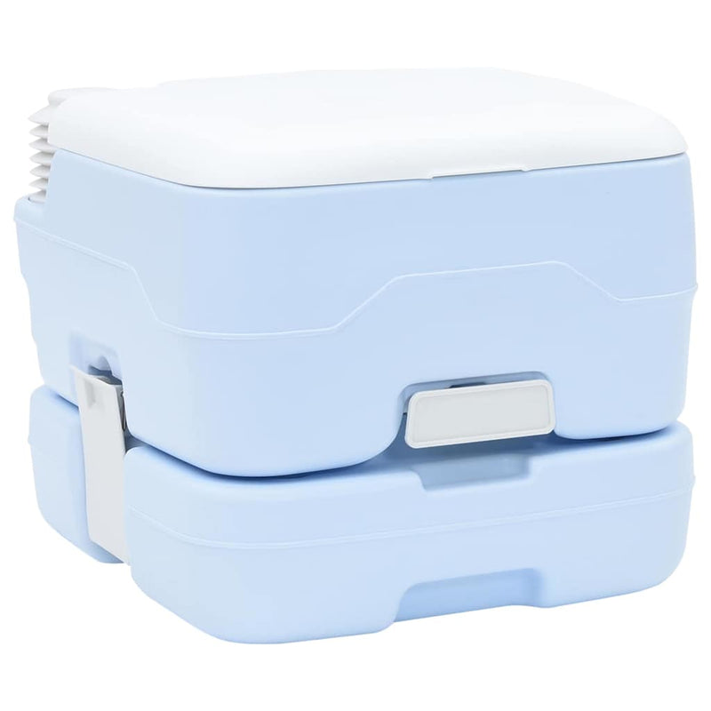 Chargez l'image dans la visionneuse de la galerie, Vidaxl camping toilet lichtblauw en wit 41,5 x 36,5 x 30 cm polyetheen