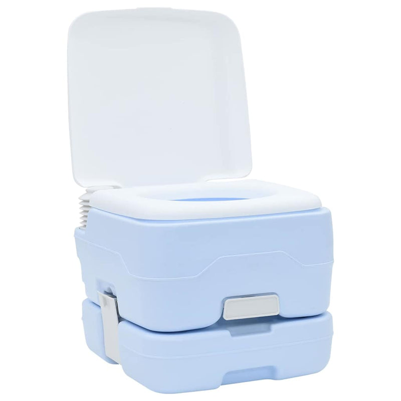 Chargez l'image dans la visionneuse de la galerie, Vidaxl camping toilet lichtblauw en wit 41,5 x 36,5 x 30 cm polyetheen
