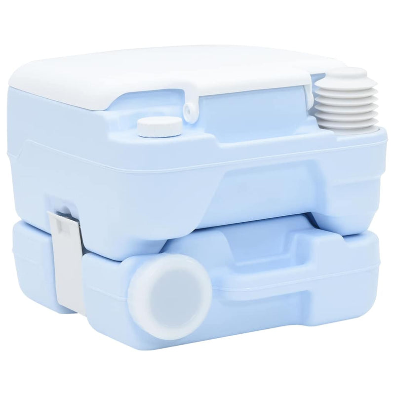 Chargez l'image dans la visionneuse de la galerie, Vidaxl camping toilet lichtblauw en wit 41,5 x 36,5 x 30 cm polyetheen