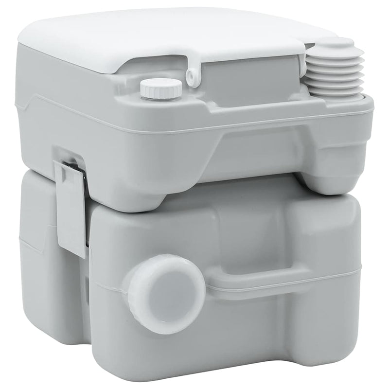 Afbeelding laden in galerijviewer, Vidaxl camping toilet grijs en wit 41,5 x 36,5 x 42 cm polyetheen