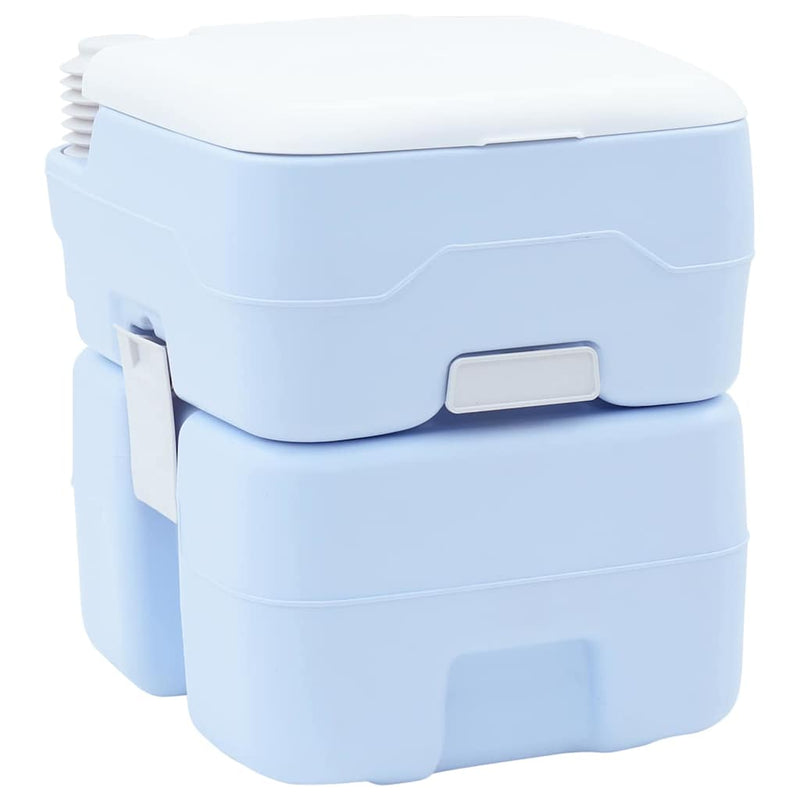Afbeelding laden in galerijviewer, Vidaxl camping toilet lichtblauw en wit 41,5 x 36,5 x 42 cm polyetheen