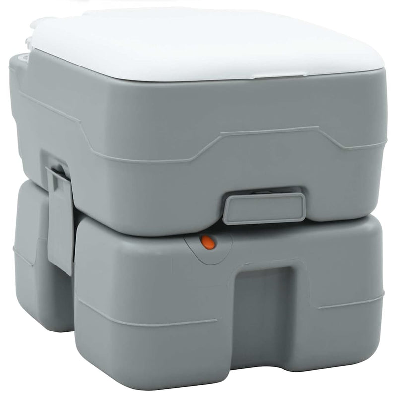 Afbeelding laden in galerijviewer, Vidaxl camping toilet grijs en wit 41,5 x 36,5 x 37,5 cm polyetheen