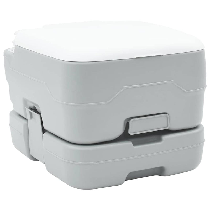 Afbeelding laden in galerijviewer, Vidaxl camping toilet grijs en wit 41,5 x 36,5 x 30 cm polyetheen